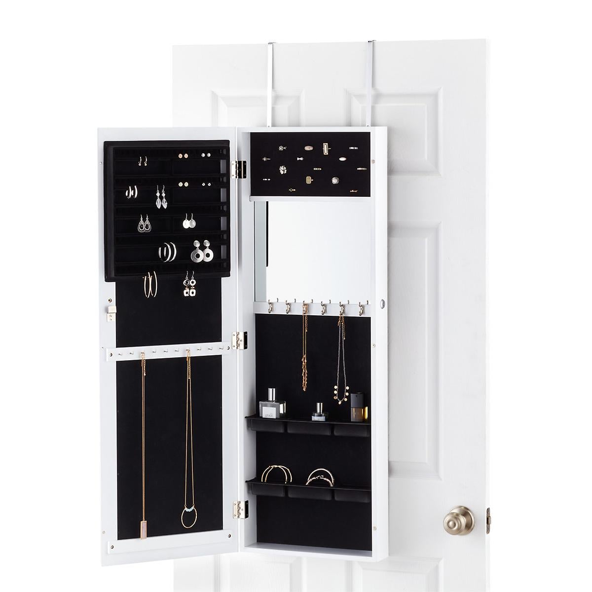 White over the door jewelry sale organizer