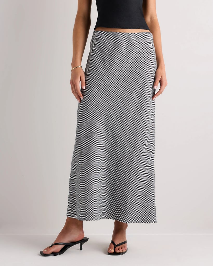 European Linen Midi Slip Skirt