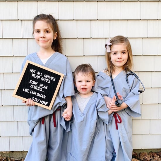 Mom Shares Photo of Kids in Scrubs Amid COVID-19 Outbreak