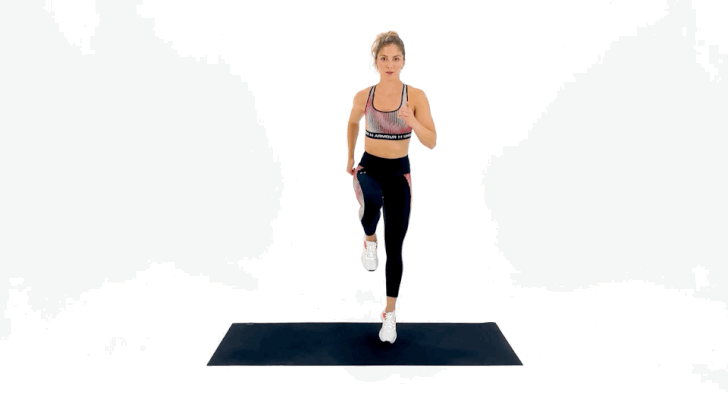 Reverse Lunge to Single-Leg Hop  This 20-Minute Abs and Glutes