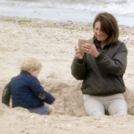 Prince George and Carole Middleton on the Beach