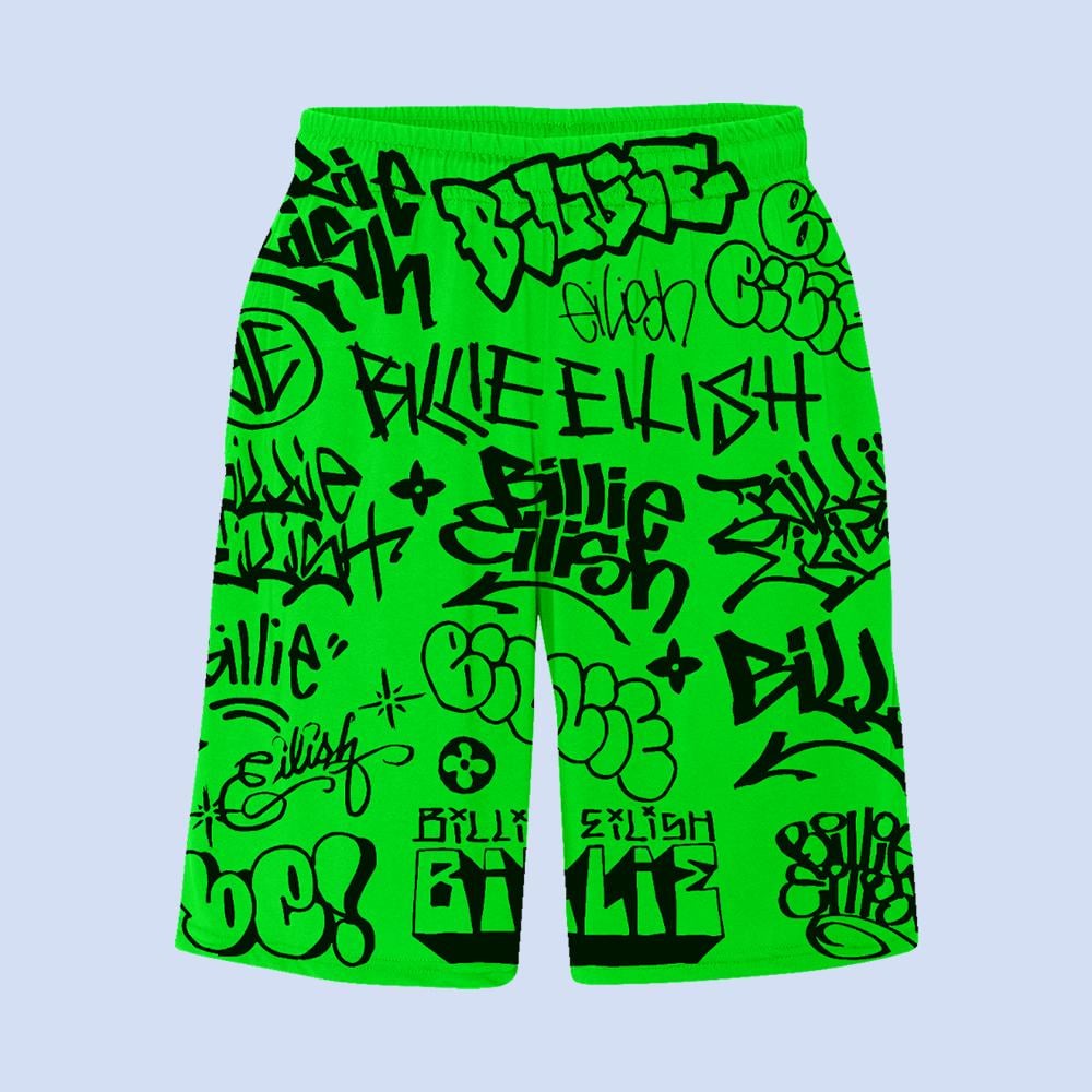 Green Graffiti Shorts