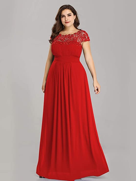 Ever-Pretty Lace Cap Sleeve Long Formal Evening Party Maxi Dress