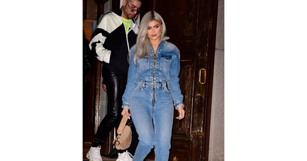 Kylie Jenners Denim Jumpsuit November 2018 Popsugar Fashion Uk Photo 12 