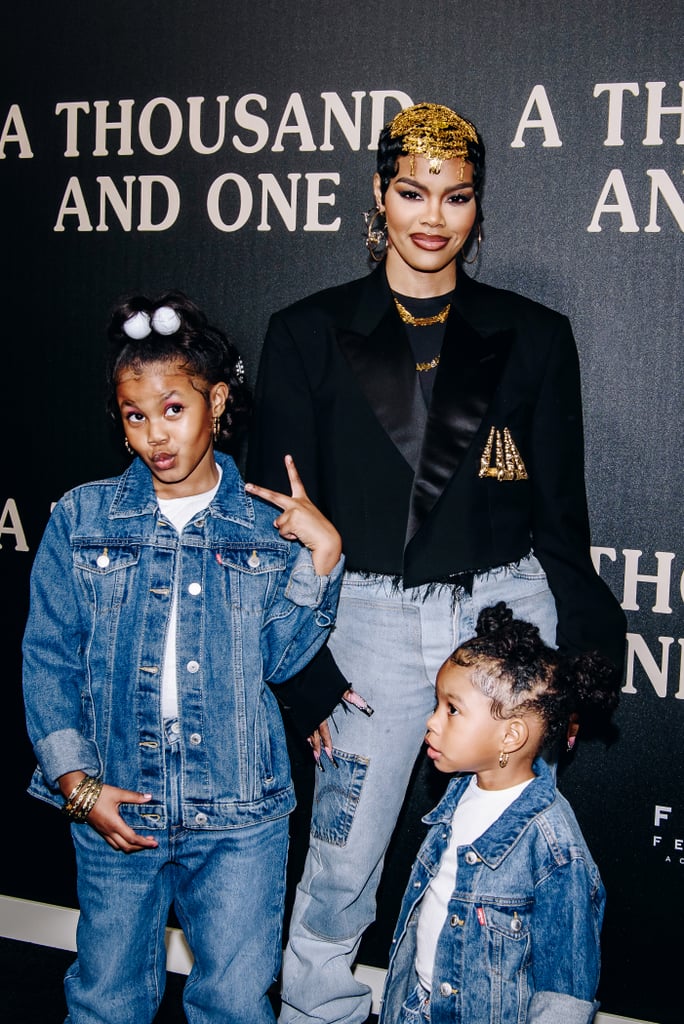 Teyana Taylor and Her Kids at A Thousand and One Premiere