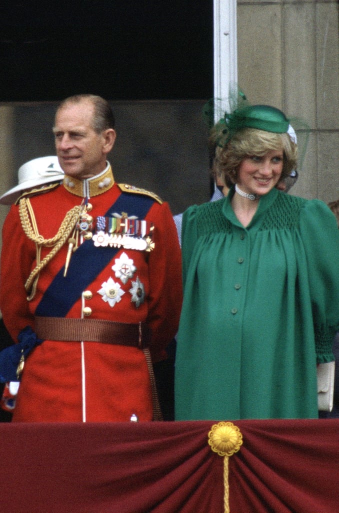 In classic Diana fashion, the Princess of Wales attended the Queen's Trooping the Colour in 1982 in a classy green dress-and-fascinator combination while pregnant with Prince William, ultimately rewriting royal maternity rules.
