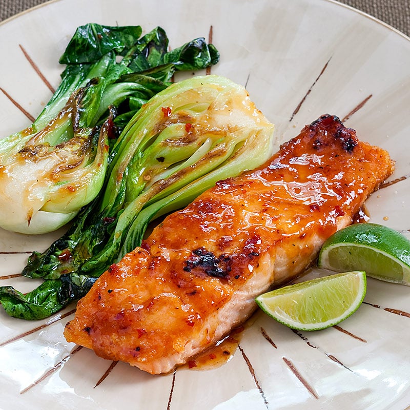 Chili-Glazed Salmon With Bok Choy