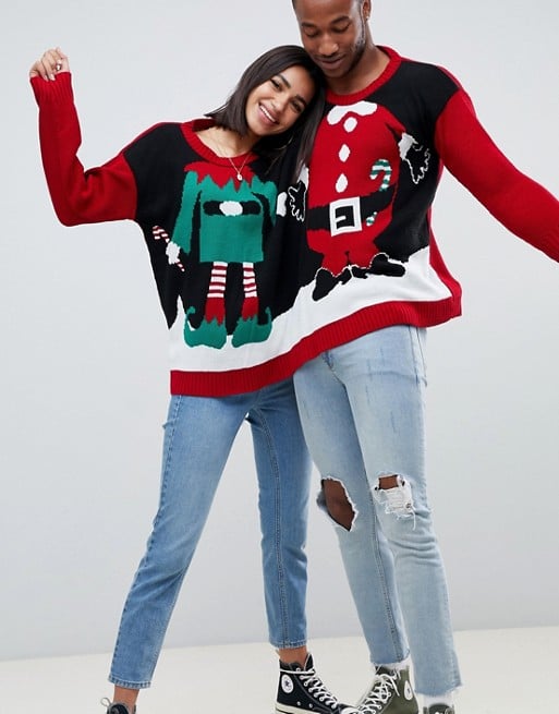 Santa and Elf Two-Person Holiday Sweater