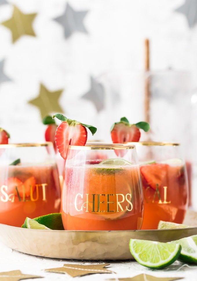 Sparkling Strawberry Margarita Punch