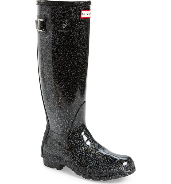 brown glossy boots
