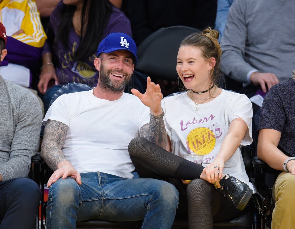 Adam Levine and Behati Prinsloo at Lakers Game November 2016