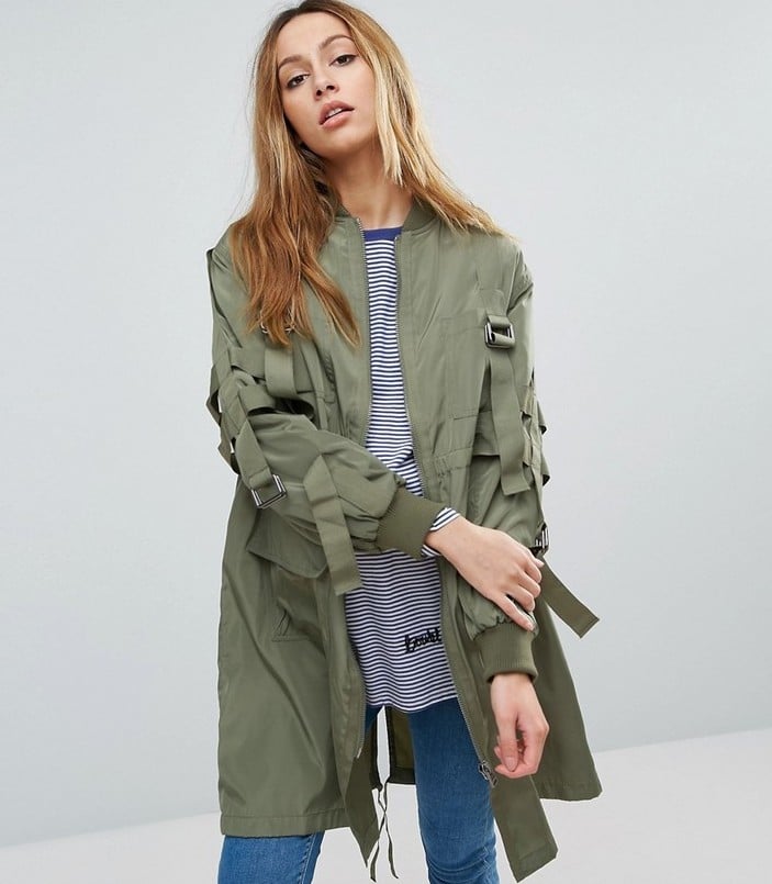 ASOS Longline Parka With Parachute Strapping