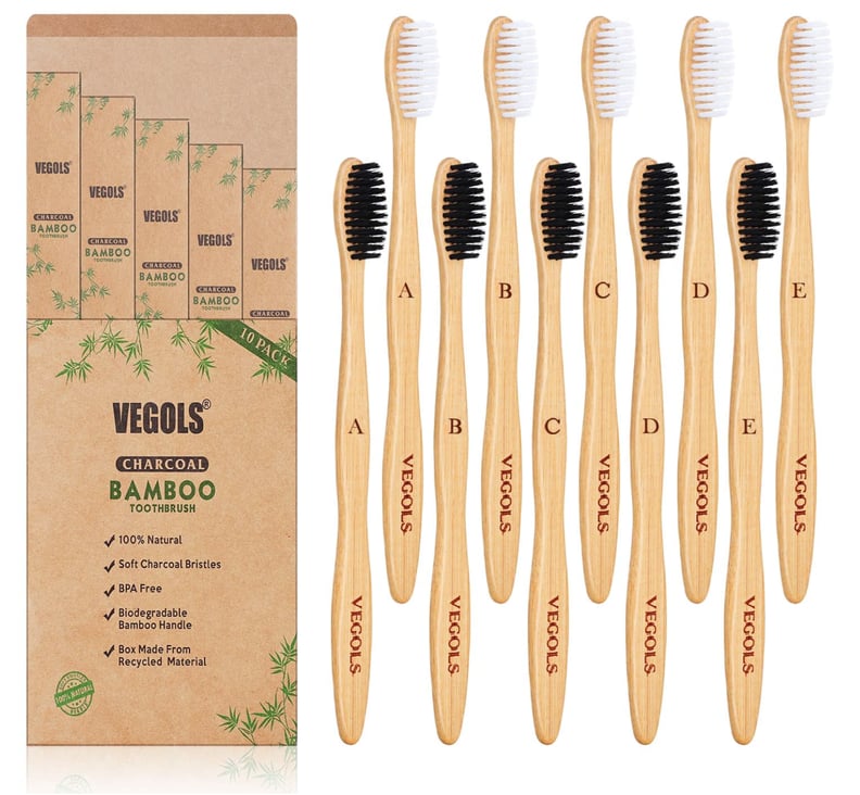 Vegols Biodegradable Bamboo Toothbrush 10-Pack