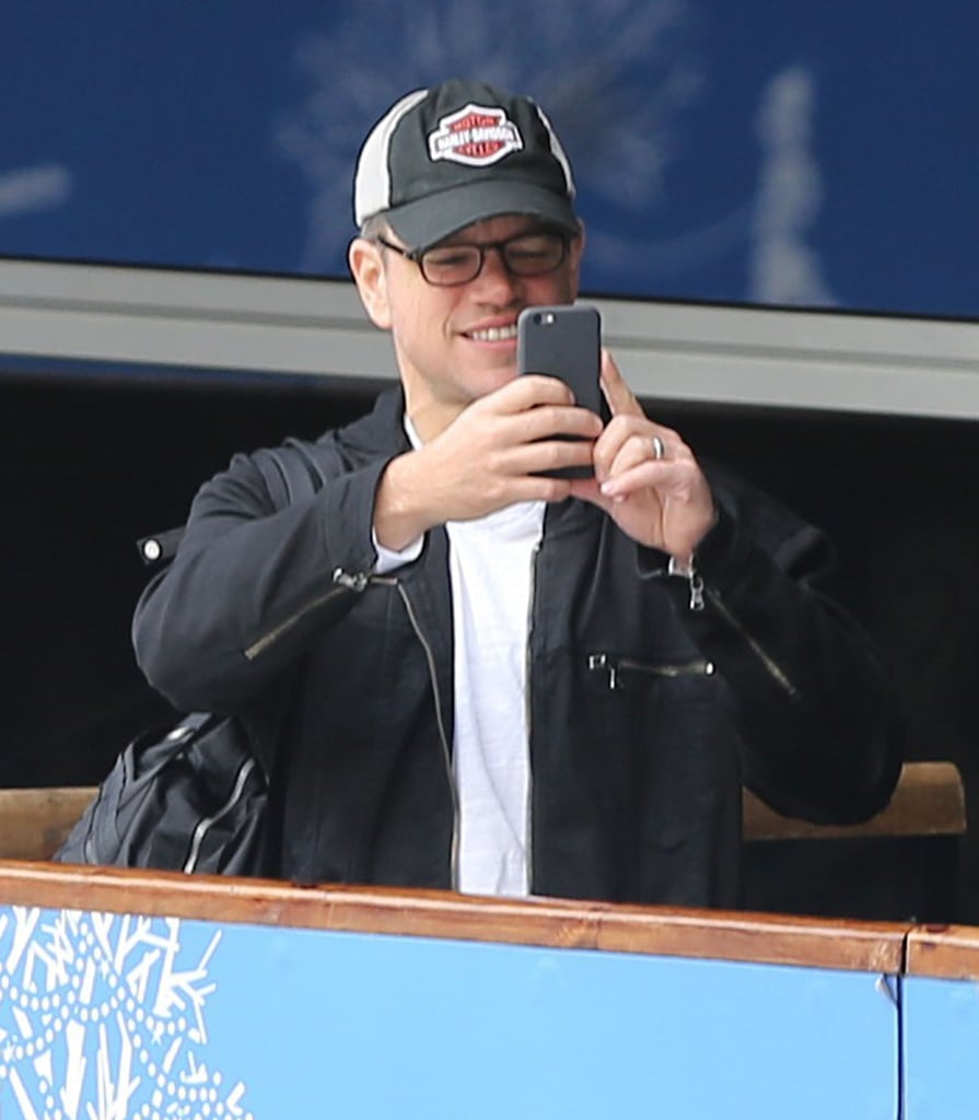 Matt Damon and His Family Ice Skating in London