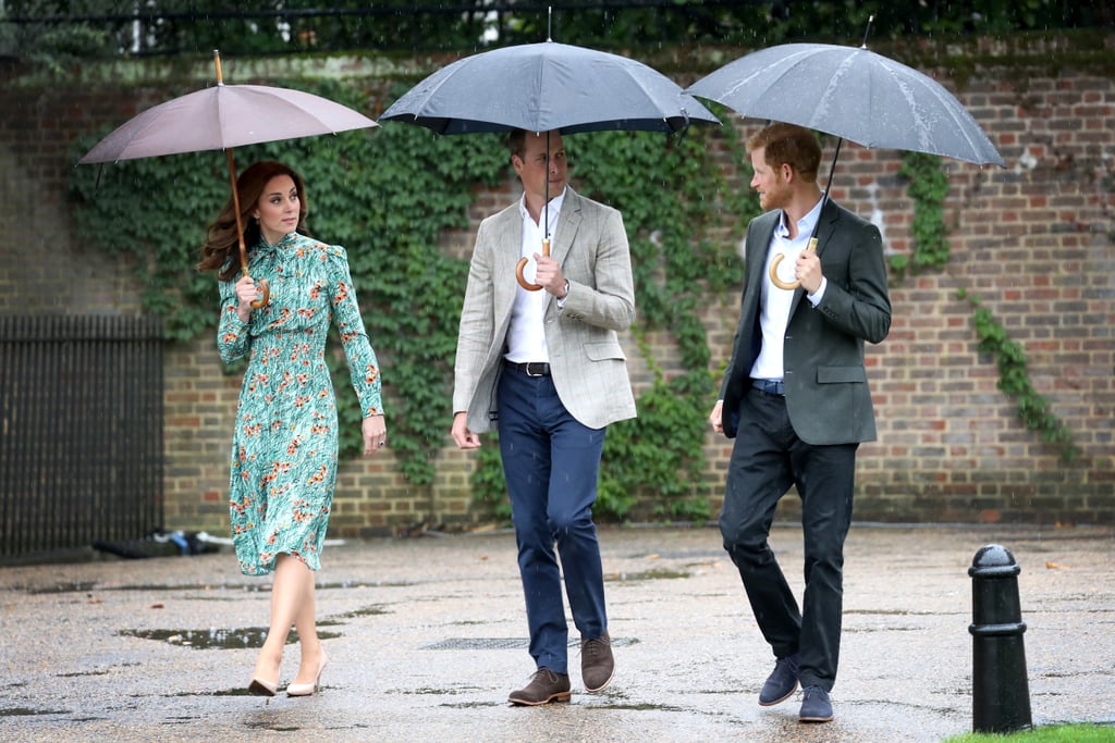 William and Harry at Princess Diana Garden Kensington Palace