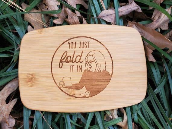Small Fold In the Cheese Bamboo Schitt's Creek Moira Rose Cutting Board