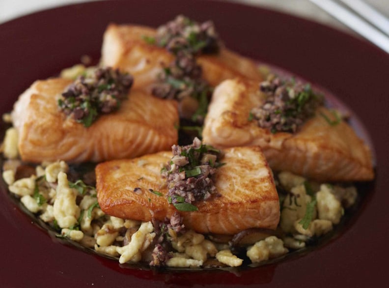 Pan-Roasted Salmon With Herb Gnochetti and Olive Vinaigrette