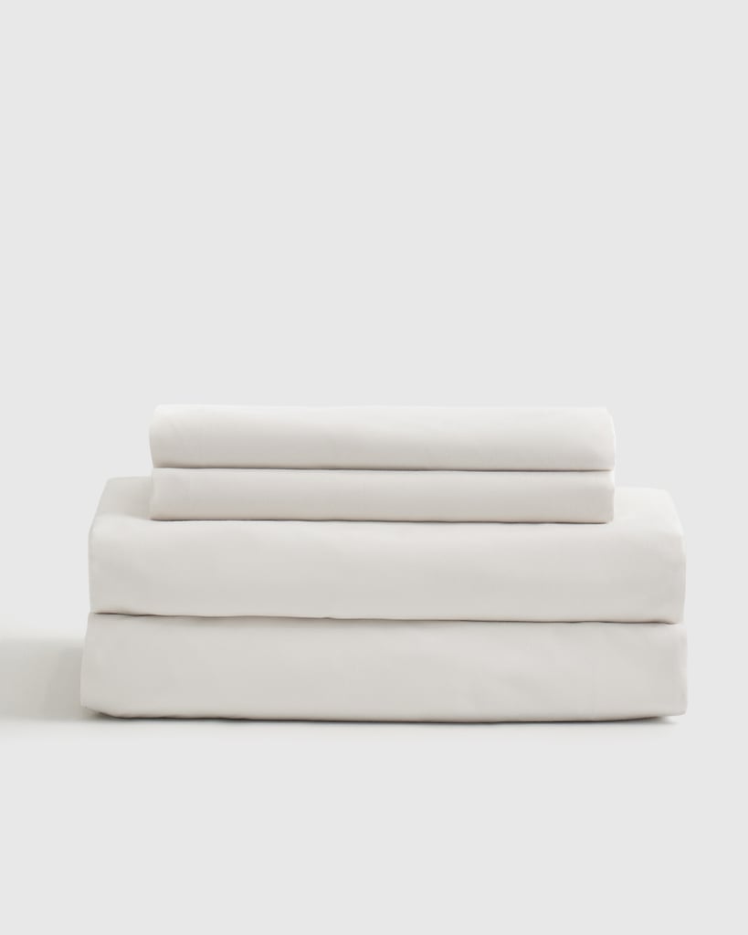 Quince Classic Organic Percale Sheet Set in White