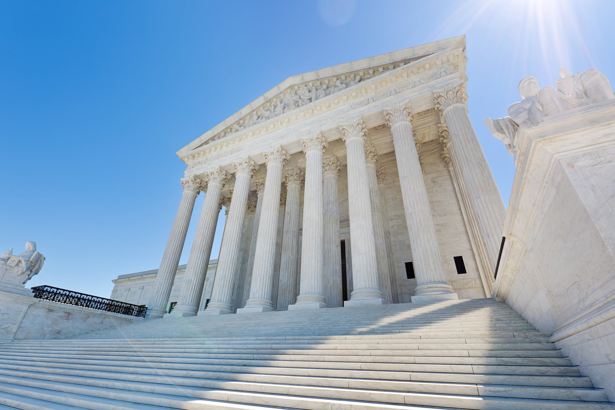 The United States  Supreme Court building in Washington DC, USA.