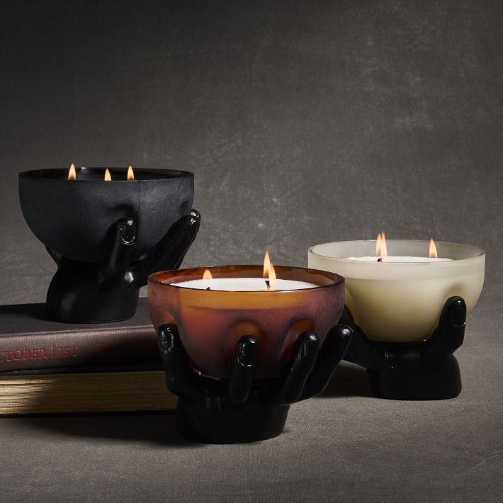 Spooky Hand Filled Glass Candles