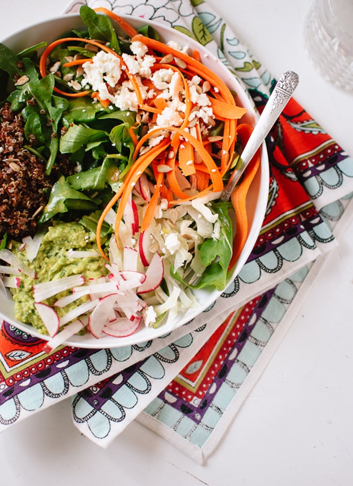 Spring Carrot, Radish, and Quinoa Salad With Herbed Avocado Mash