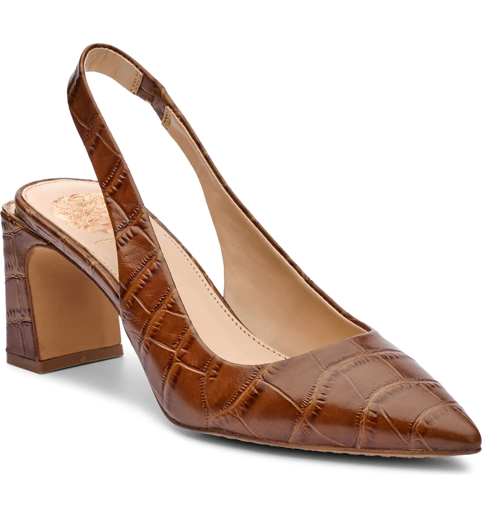 An Animal Print Style Vince Camuto Hamden Slingback Pointed Toe