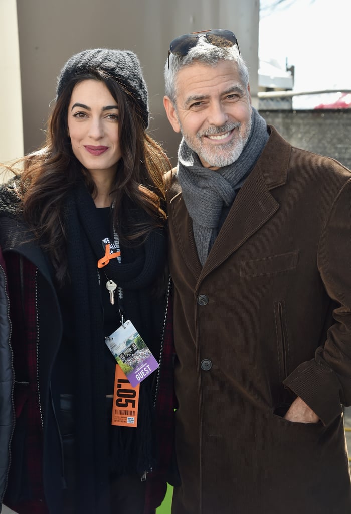 Amal Clooney Wearing Plaid Jacket