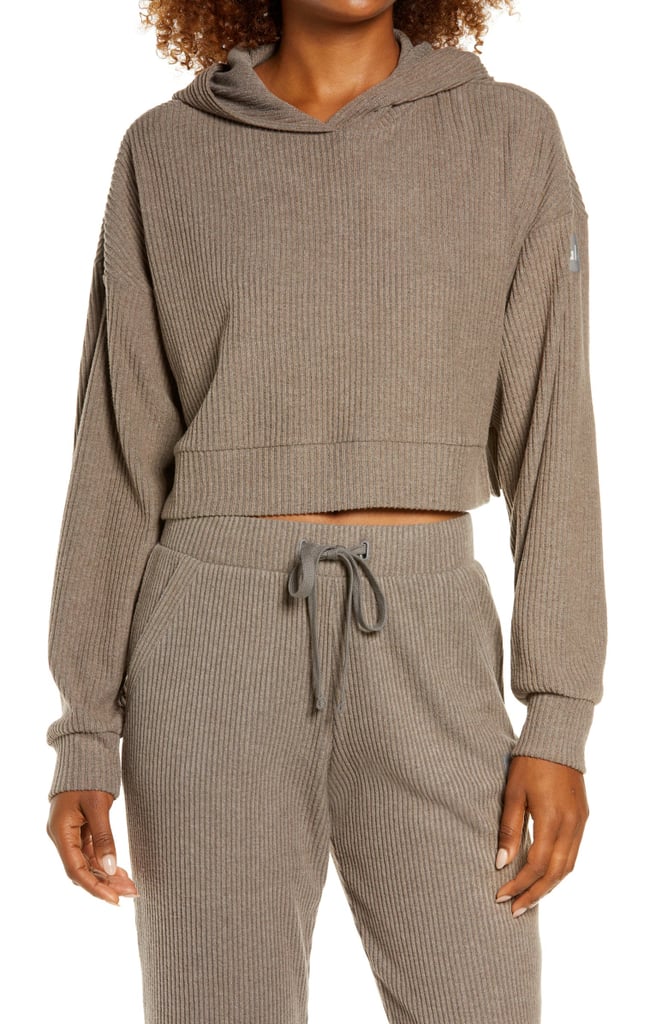 Alo Muse Ribbed Crop Hoodie