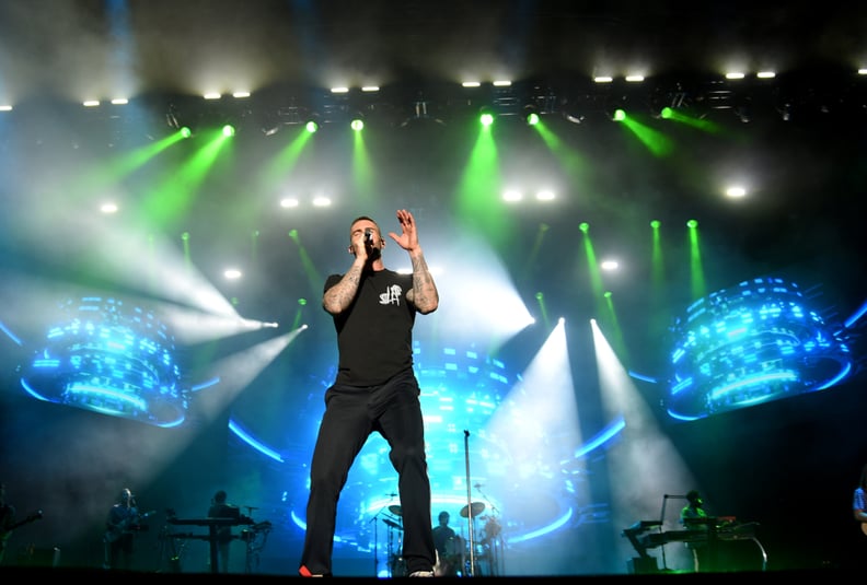 SAN ANTONIO, TX - APRIL 01:  Adam Levine of Maroon 5 performs during the Capital One JamFest onstage at the NCAA March Madness Music Festival at Hemisfair on April 1, 2018 in San Antonio, Texas.  (Photo by Michael Loccisano/Getty Images for Turner)