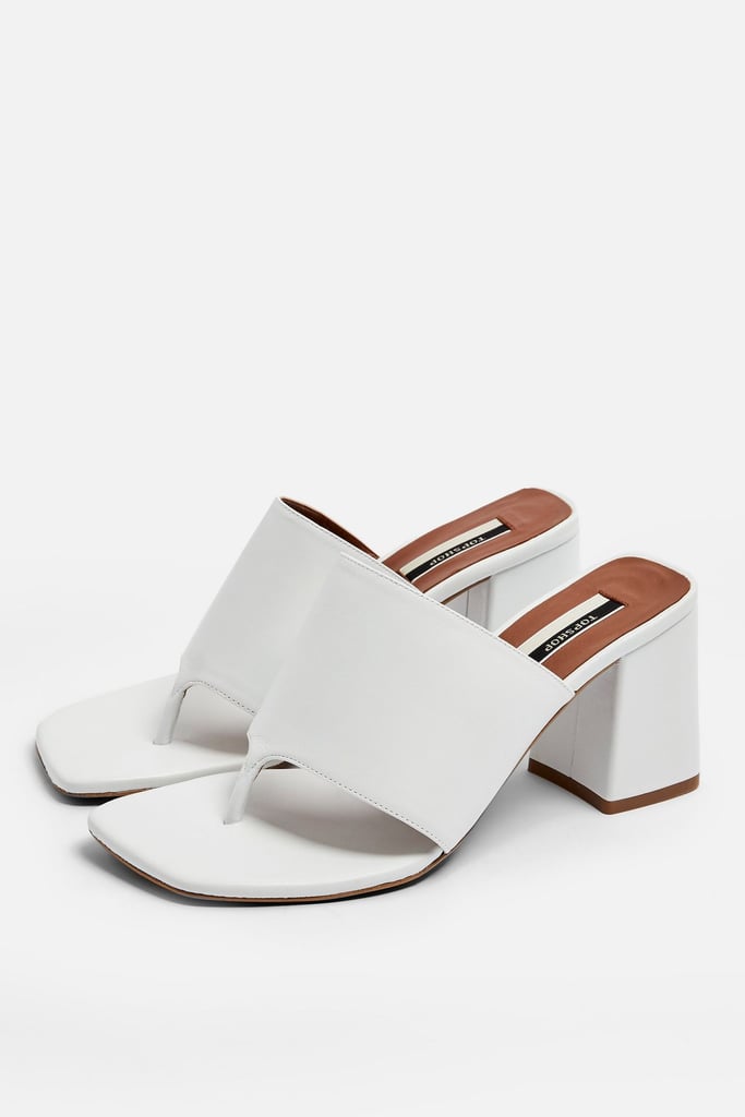 Topshop NOBLE White Toe Post Mules