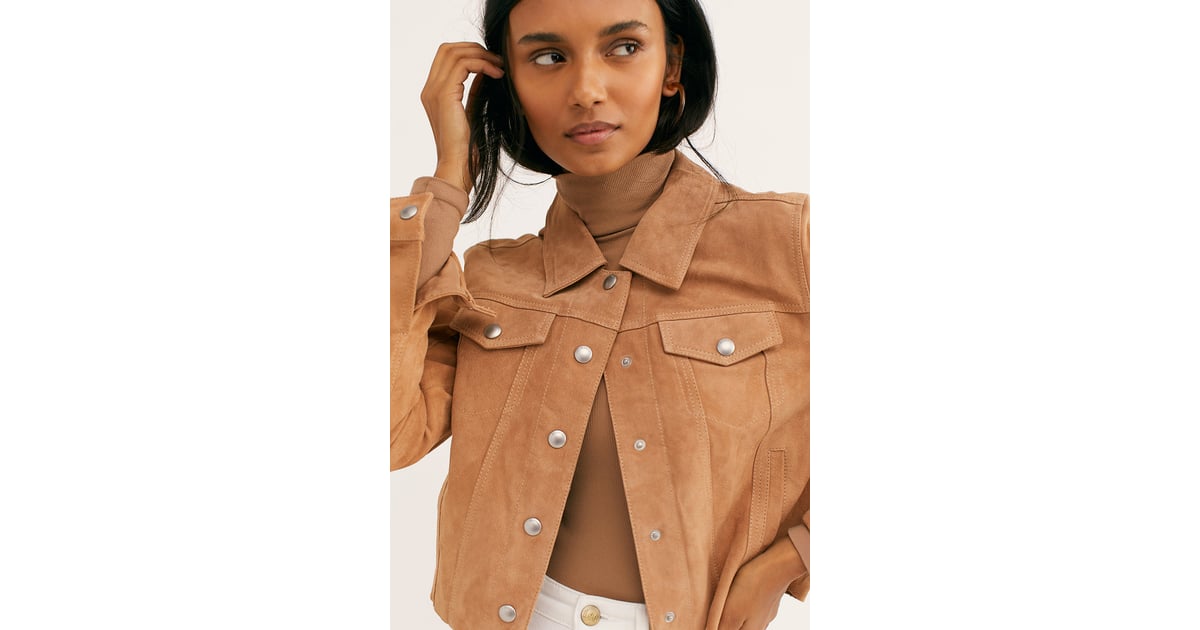Blank NYC Cropped Suede Trucker Jacket 