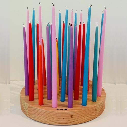 Round Rainbow Candles Centerpiece