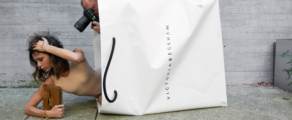 Victoria Beckham Climbs Into an Oversize Carrier Bag For the Second Time in 10 Years