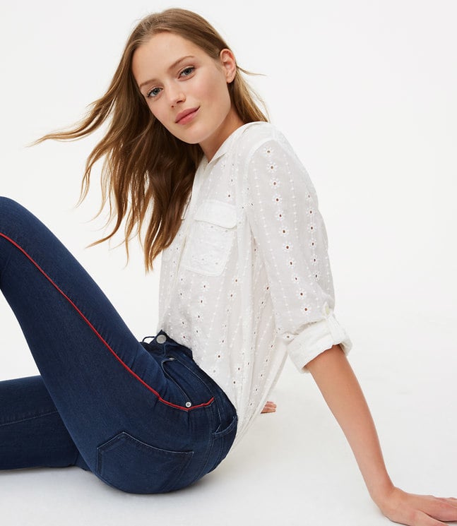 LOFT Modern Side-Stripe Skinny Jeans