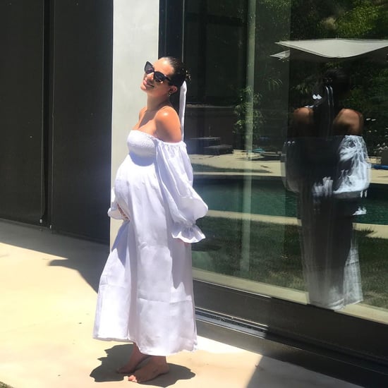 Lea Michele's White Off the Shoulder Dress From Sleeper