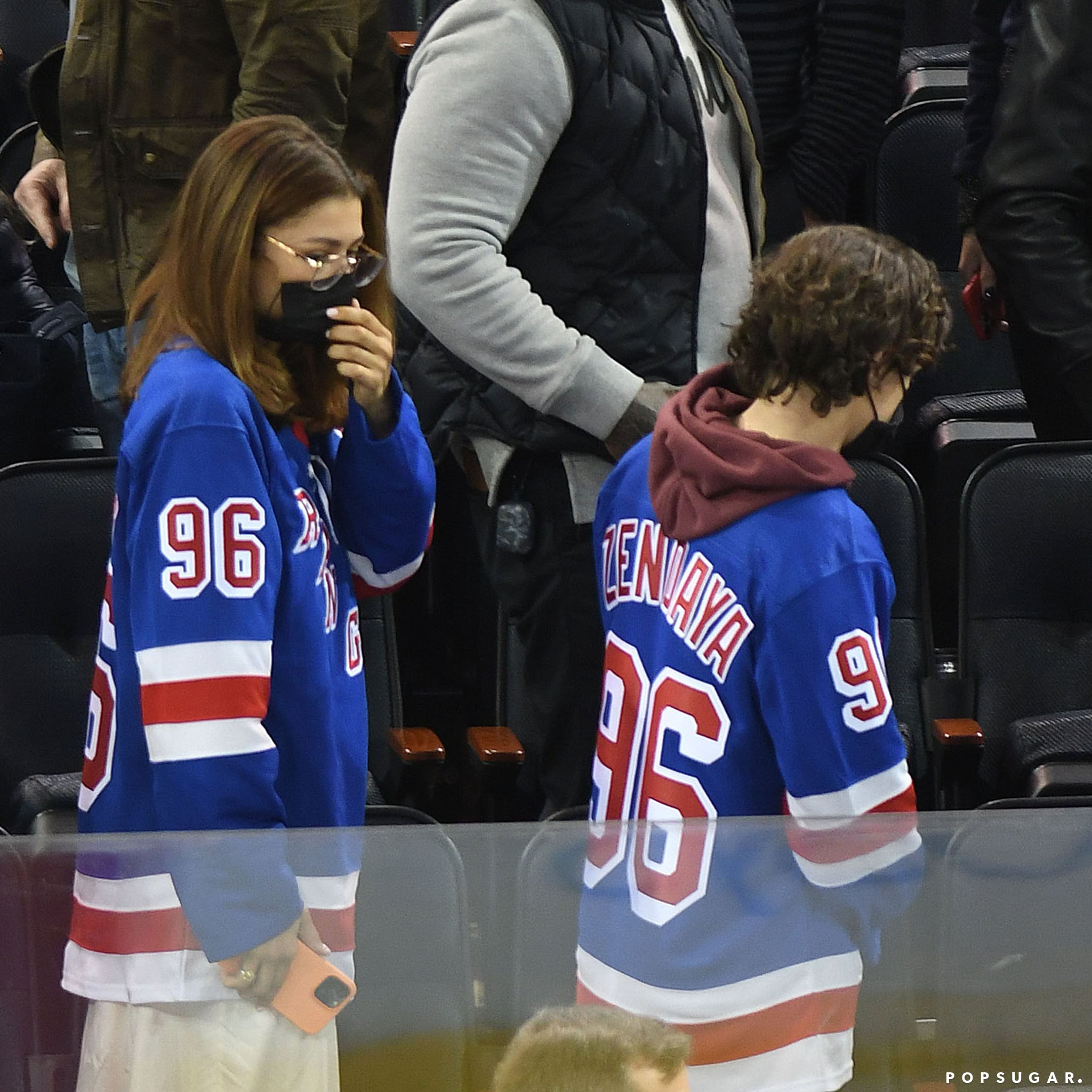 Zendaya and Tom Holland wear matching jerseys to hockey game