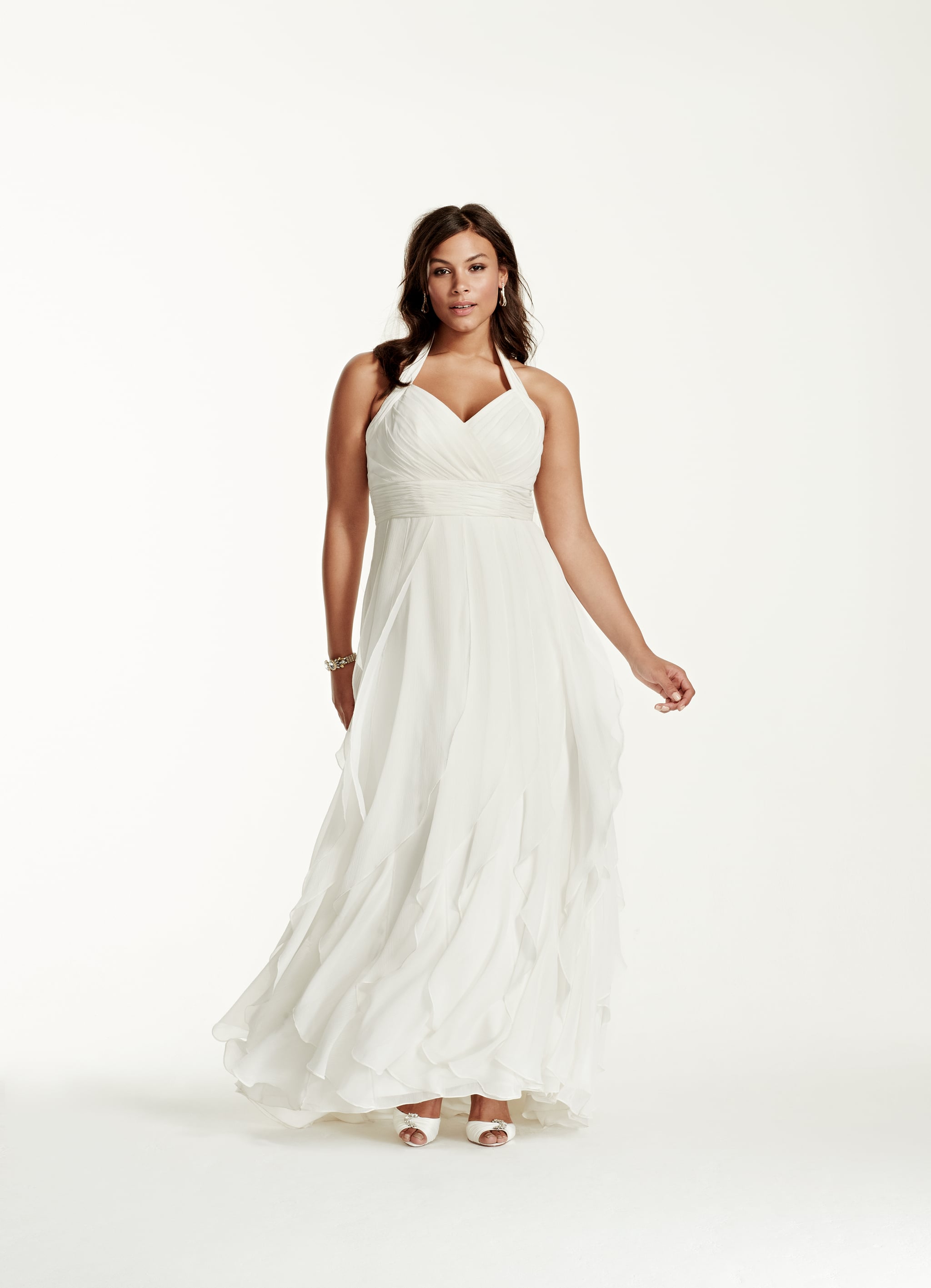 chiffon halter wedding dress
