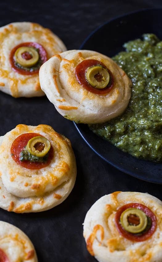 Monster Eyeball Pizzas