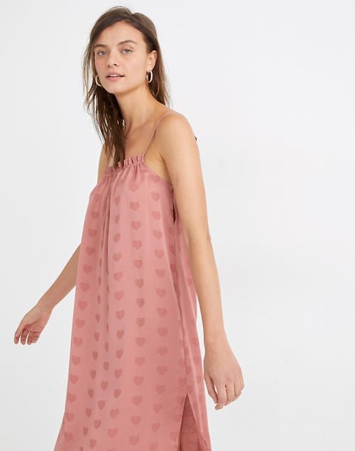 Madewell Heart Jacquard Side-Button Pajama Dress