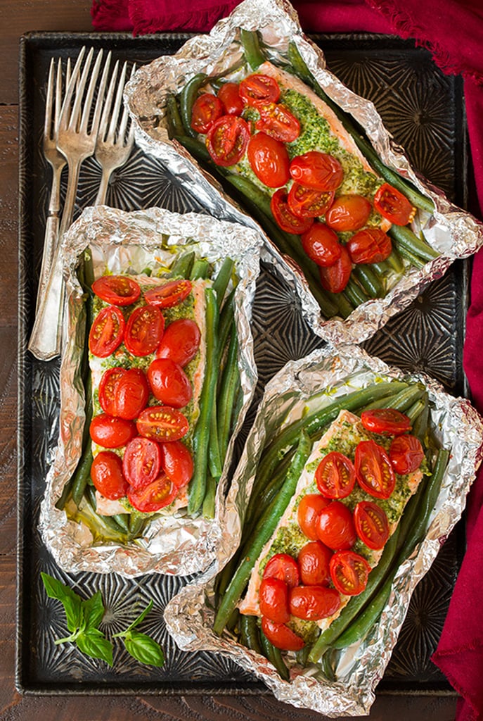 Pesto Salmon and Italian Veggies in Foil | Recipes Cooked in Parchment ...