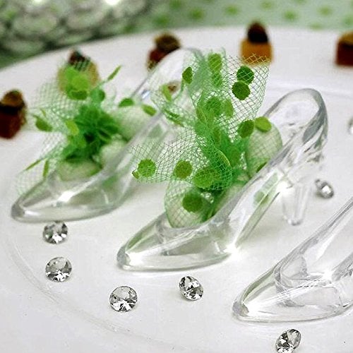 Clear Plastic Cinderella Slippers Favor Holders