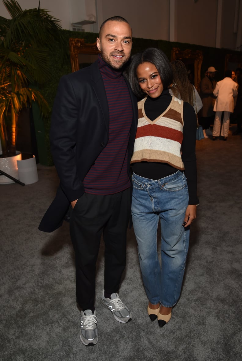 Jesse Williams and Taylour Paige at the 2020 MACRO Pre-Oscars Party