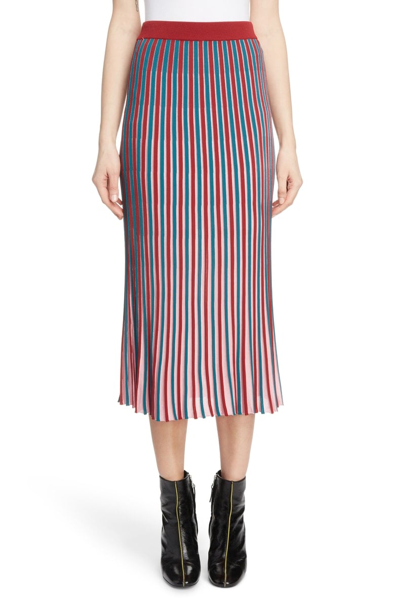 KENZO Stripe Flare Midi Skirt