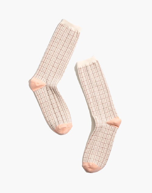 Windowpane Plaid Trouser Socks