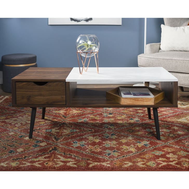 Manor Park Mid Century Modern Wood and Faux Marble Coffee ...
