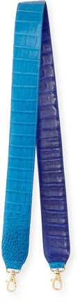 Nancy Gonzalez Two-Tone Crocodile Guitar Strap for Handbag, Cobalt/Turquoise ($995)