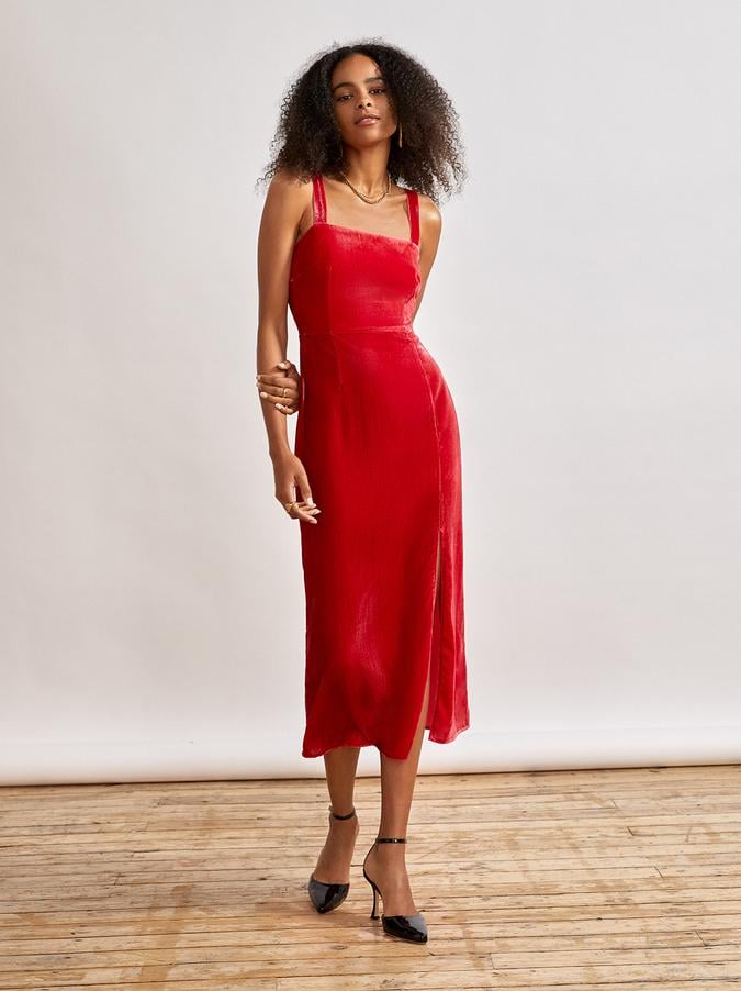 Ruby Jewel Tone: Kitri Studio Mara Red Velvet Dress