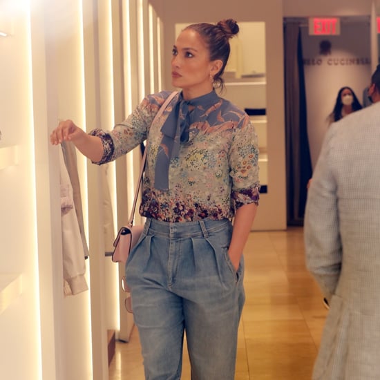 JLo Goes Shopping in a Floral Blouse and Paper-Bag Jeans