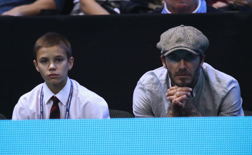 David and Romeo Beckham at the ATP World Tour Finals 2016
