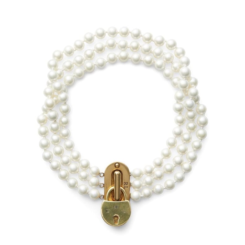 Ralph Lauren Padlock Faux-Pearl Choker